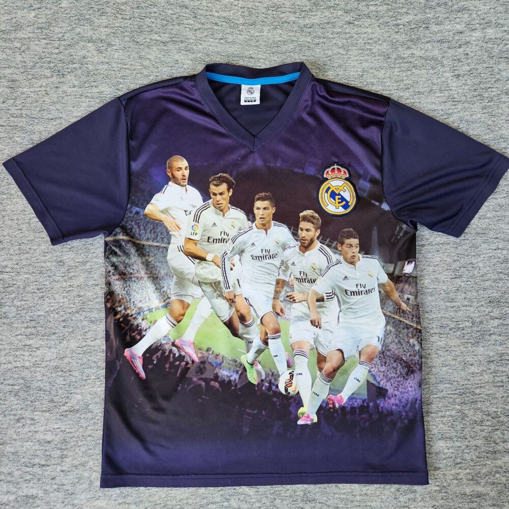 Real Madrid UEFA Champions League Jersey Shirt Ronaldo Fly Emirates Small S